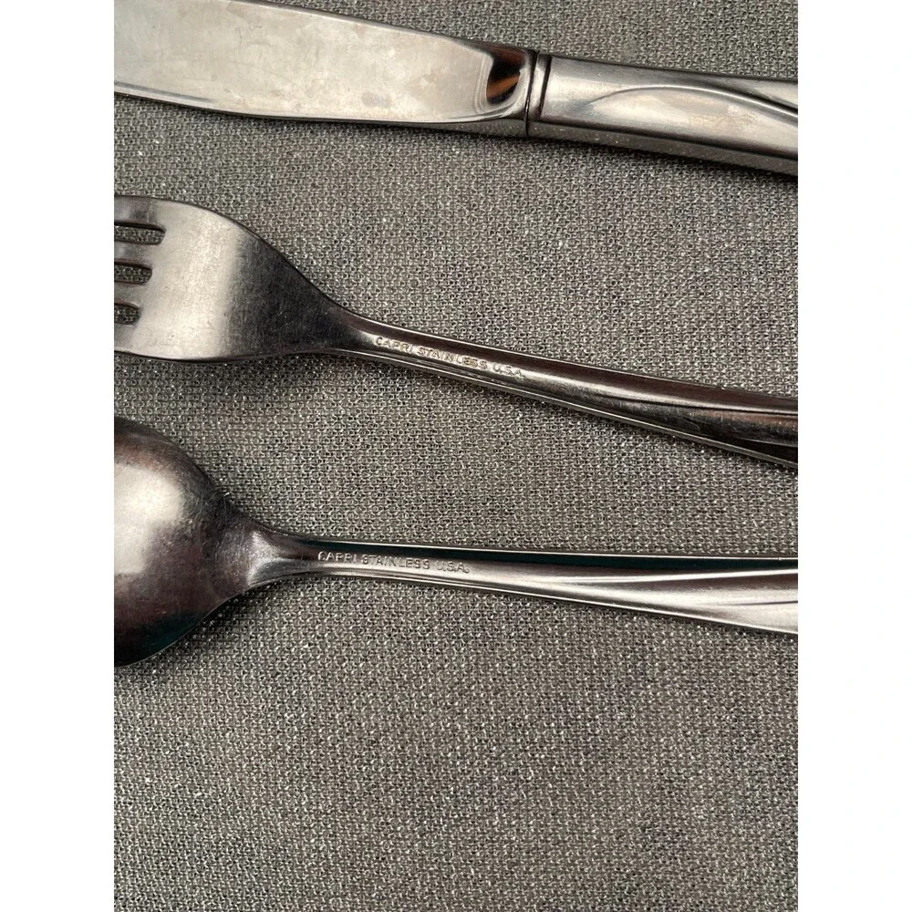Vintage Imperial Seaswept Stainless Lot Fork Knife Spoon Retro Mid Century